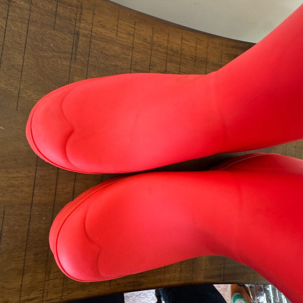 Hunter Original Tall Rain Boots Neon Pink Womens Size 6 edgy bright - Picture 13 of 13